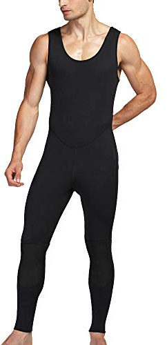 Traje de Neopreno sin Mangas para Hombre, Monopiece Wetsuit 3mm Traje de Buceo Neopreno Ajuste cómodo para Verano, Vacaciones y Buceo MY015Belt L