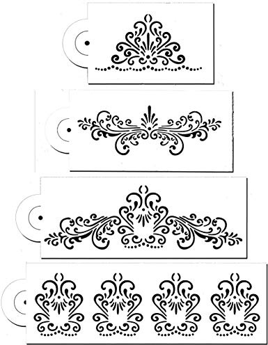 DUBENS 4 Muster Spitze Floral Mesh Schablone Blume Kuchen Schablone Hochzeit Kuchen Seite Schablonen Vorlage Mold Kuchen Dekorieren Bäckerei Werkzeug