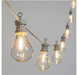 Catena con 10 Portalampade E27 + LAMPADINE LED 5,5MT + CAVO 4MT Prolungabile PER ESTERNI