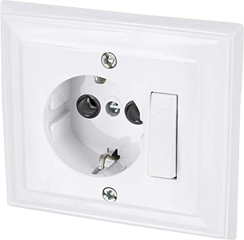 Unterputz Steckdose Universal-Schalter, All-in-One, Serie G1 reinweiß