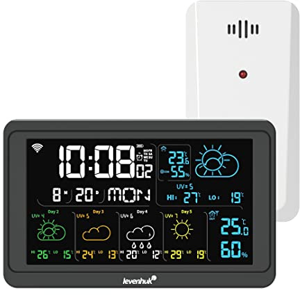 Levenhuk Wezzer PLUS LP80 Drahtlose digitale Wetterstation mit Integriertem Wi-Fi-Modul und Fernsensor