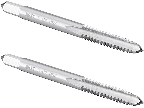 Burkit 2 Stück M6 x 1,5 Gewindegewindebohrer, rechts, HSS M6 x 1,5 gerade, gerillte Maschinengewindebohrer