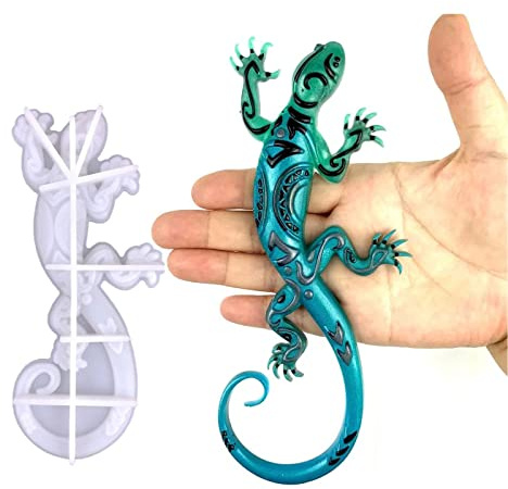 Z-oneMart Lizard Epoxy Resin Molds, Large Animals Silicone Resin Molds, Halloween Decor Mold for Wall Hanging, Home Decoration, Christmas Gifts