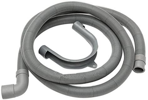 Tuyau de vidange flexible coudé avec support pour machine à laver 2,5 m
