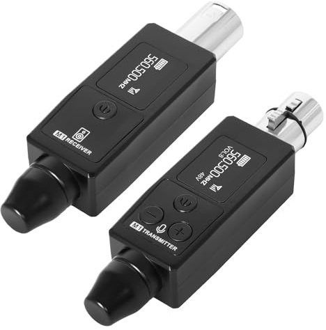 STRICH Wireless Microphone XLR Transmitter and Receiver, UHF Wireless Microphone System Plug-on, Wireless Mic Adapter with 48V Phantom Power for Dynamic Mic, Condenser Mic, Audio Mixer, PA System, M1