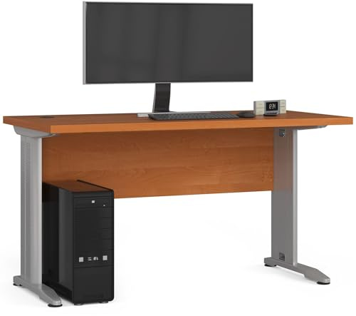 AKORD | Schreibtisch | Computer-Schreibtisch mit Metallfüßen | 135 cm Breit | Modernes Design | ABS-Kante | Laminierte Platte 32 cm | Erle