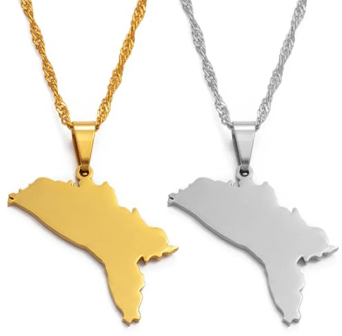 Ciondolo Bandiera Tradizionale, Pendenti Con Mappa Della Repubblica Di Moldavia &Amp; Collane Mappe Di Paesi Gioielli Collana Di Amicizia Moldava Per Donne Uomini Gioielli Regalo Di Festa, Bianco, 45