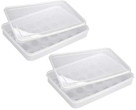 HONMEET 2piezas Bandeja De Plástico Para Huevos Huevera Huevos Contenedor Duradero Huevera De Plástico Almacenamiento Para Cocina