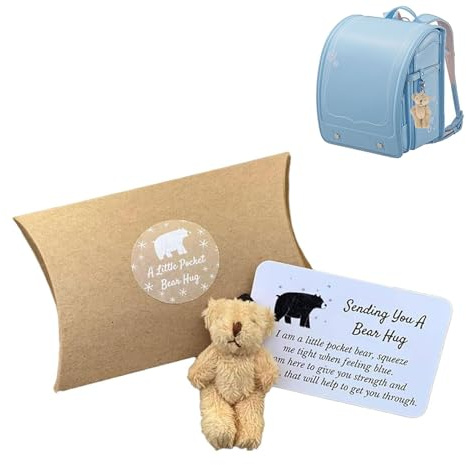 aqlbhz 1 Pcs Pocket Hug Bear Tiny Teddy Bear Small Gifts for Women,Pocket Hug Gift Mini Worry Bear with Sending You a Hug Card Encourage for Friends Family Lover, Birthday Graduation,Thinking Of You