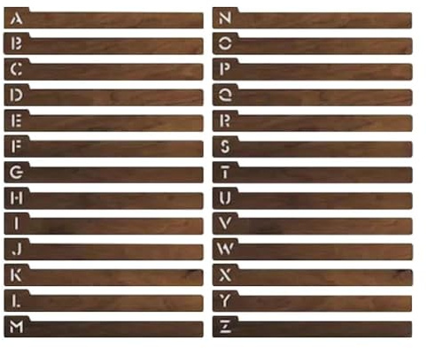 Divisores de discos de vinilo, 26 separadores de madera LP con alfabeto A-Z, guías organizadoras de almacenamiento de registros, disco divisor de vinilo