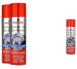 NIGRIN Bremsenreiniger, Motor-Teilereiniger & Kettenreiniger, 500 ml Sprühdose, Kettenspray für Motorrad, reinigt und entfettet Motorradketten
