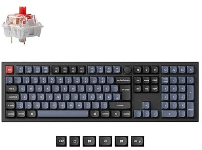 Keychron Q6 Pro QMK Benutzerdefinierte kabellose mechanische Bluetooth-Tastatur, deutsches DE-ISO-Layout, programmierbarer Knopf, RGB-Hintergrundbeleuchtung, PBT-Tastenkappe roter Schalter