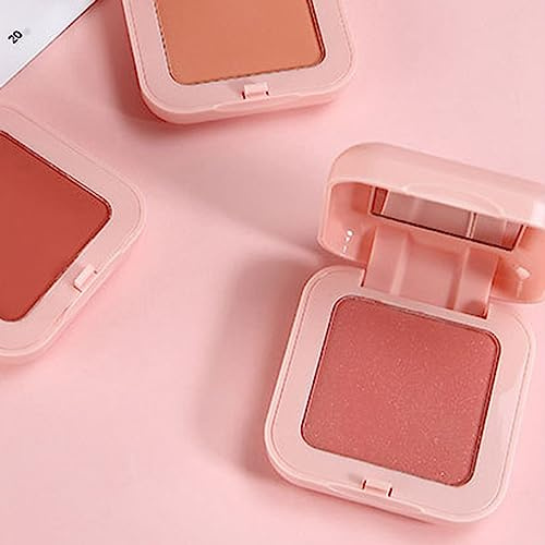 Fard per il Viso in Polvere Fine Naturale a Lunga Durata Custodia Rosa Simpatico Fard Cosmetico Donna (02 Pesca)