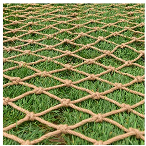 Jute-Hanf-Netz, Seilnetz für Spielplatz, Hanfseilnetz, Seilnetz, Vögel for Geländerschutz, Sicherheit, Spielset, Geländernetz, Baumhaus, Kletternetz, robustes Frachtnetz(1x4m(3.28X13.12ft) 10x10cm)