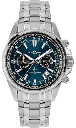 JACQUES LEMANS Herrenuhr Chronograph Ziffernblatt mit Sonnenschliff 1-2117