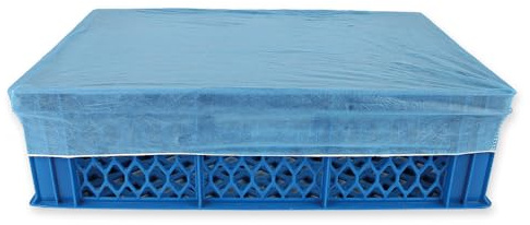 FRANZ MENSCH 50 Stück Hygostar Abdeckhauben, mit Naht | PP, blau, in verschiedenen Größen, H: 7,5cm, Abdeckhauben, Hygienehauben, Kistenhauben