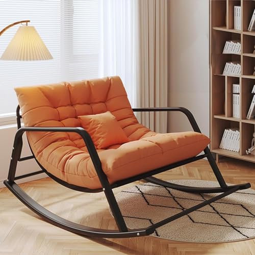 Schaukelstuhl für die Terrasse im Freien, Schaukelstühle mit gepolstertem Kissen, für drinnen und draußen, Schaukelstuhl mit Liegefunktion für Wohnzimmer, Kinderzimmer, Veranda, Garten, Hint