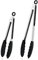 TEAMFAR Küchenzange, 2 Stück Edelstahl Grillzange Nudelzange Set, Hitzebeständig Kochzange mit Antihaft Silikonspitze, 30,3cm & 23,7cm Fleischzange zum Kochen & Grillen, Spülmaschinenfest - Schwarz