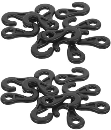SOLUSTRE 100pezzi Ganci in Plastica Forma per Tende Ganci per estremità di Corde Elastiche per Attrezzatura da Campeggio Riparo all Aperto Variante Casuale