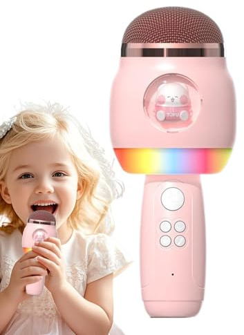 Microfono Wireless Da Cantare Altoparlante Vocale con Tecnologia di | Con LED Karaoke, Giocattoli Wireless, Casa, Festa, Compleanno,