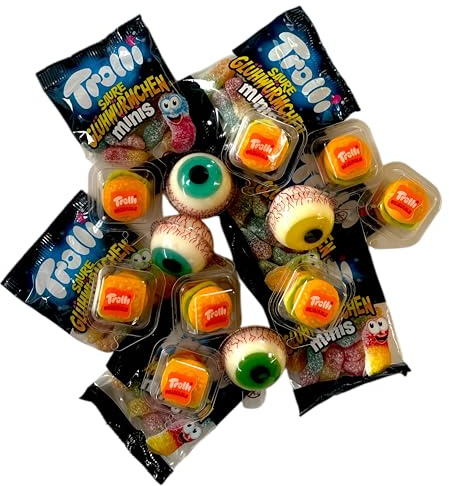 Trolli Süßigkeiten Mix Bonuspack, 18 Teile einzeln verpackt, Sparpack mit 3 Sortent, 275g Trolli Süßigkeiten Box für Kindergeburtstag, Füllung Schultüte oder Adventskalender