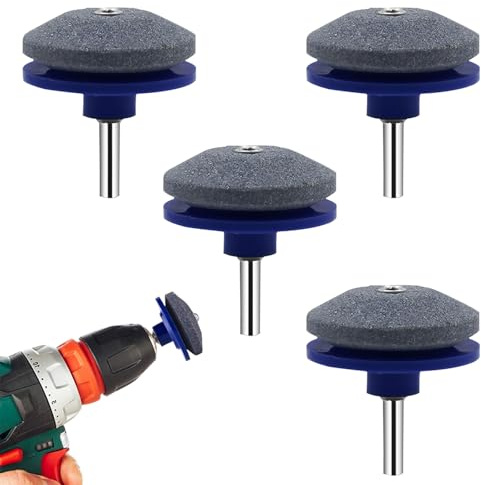 4PCS Aiguiseur de Lame de Tondeuse à Gazon,Aiguiseur Lame Tondeuse,Aiguiseur Chaine Tronconneuse,AffûTeur de Lame Universel (Bleu)