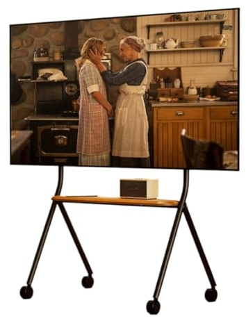 Universal TV Stand TV Stand for Bedroom Mobile TV Cart for 42-75 Inch LED LCD TVs, Tripod TV Stand with Tray Holds Up to 110lbs, Height Adjustable with Wheels Universal Television Stands(Color:White)