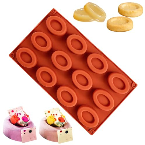 MKNZOME 1 Moule à Chocolat en Silicone, Moule à Chocolat en Forme de Ovale pour la Pâtisserie, Moules à Gâteaux pour Chocolat, Bonbons, Muffins, Poudings à la Gelée, Gâteaux, Pain