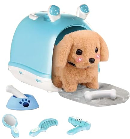 Giocattolo per cani che cammina - Cucciolo peluche interattivo, amico animale domestico elettronico, gioca a cuccioli divertenti in movimento | Compagno di peluche interattivo da passeggio con design
