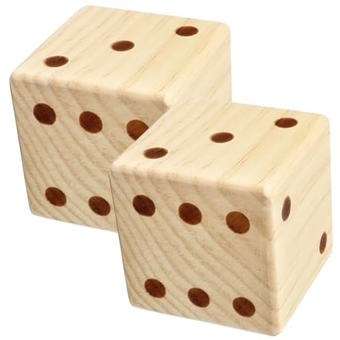 HOOTNEE Dadi da Gioco Grandi in Legno Naturale 7 CM Set 2 Pezzi Angoli Arrotondati Dadi Artigianali per e Giochi da Tavolo in Casa Decorazione per Feste e Attività Educative
