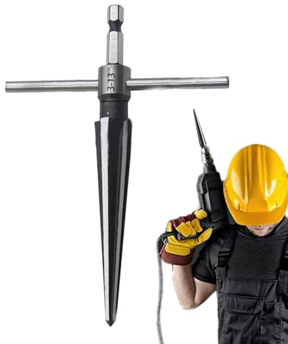 Hand Reamer | Heavy Carbon Steel T Handle Reamers | Tapered Chamfer Reamer, Handheld Reaming Tool, Bridge Pin for Wood Latches, Woodworker