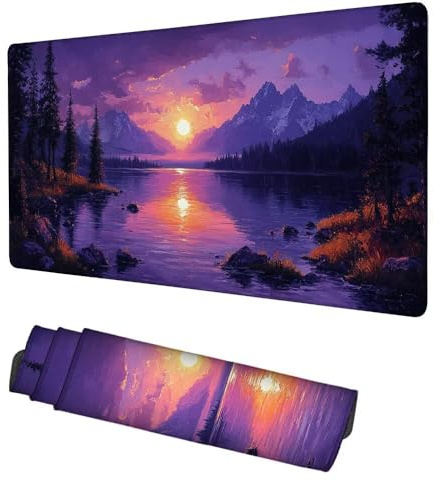 Alfombrilla Ratón Paisaje Mouse Pad 1200x600x3mm Alfombrilla Gaming Violeta Desk Mat, Protector Escritorio, Accesorios Gaming, Mejora Precisión y Velocidad, para PC Gamer, Portátil, Oficina, f-75