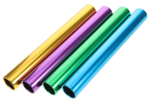 FOYTOKI Palos de Carreras de Aleación de Aluminio 38 MM 4 Bastones para Relevos Reutilizables en Competiciones Infantiles y Entrenamientos de Pista