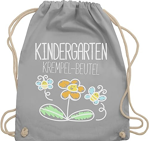 Shirtracer Turnbeutel Rucksack - Sportbeutel bedruckt - Kindergarten Krempel Beutel I Geschenk Erzieher - Unisize - Hellgrau - kindergartenrucksack wechselwäsche weihnachten kita stoffrucksack