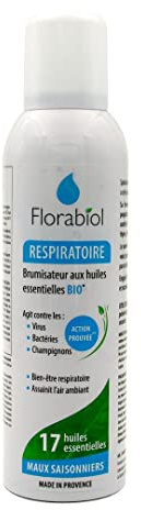 Florabiol - Spray Assainissant Bien-Être Respiratoire aux 17 huiles essentielles - Efficacité Prouvée Désodorise et Purifie l’Air Intérieur – 150 ml