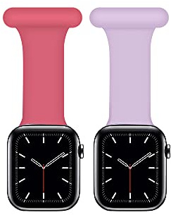 Coholl 2 Pack Schwesternuhr Fob für Apple Watch 38/40/41/42/44/45mm, Krankenschwester Silikon Brosche, Krankenschwester, Arzt, Infektionskontrolle Design für iWatch Series SE/8/7/6/5/4/3/2/1