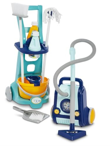 Ecoiffier- Carrito de Limpieza de Juguete con Aspirador, Adecuado A Partir de 3 Años (7600002770)