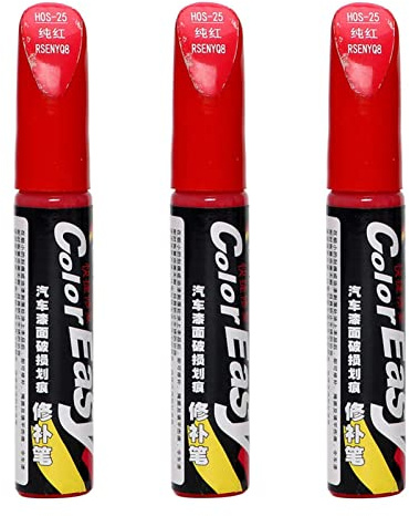 Pomurom Auto Lackstift Rot/Schwarz/Weiß/Silber, Auto Reparatur Lack Auto Pinsel glänzend, Lackreparaturstift Auto, 12ml Autolackstift, Autokratzerentferner Stift, Tragbares Auto für Lackkratzer