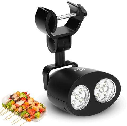 Changor Luce per Barbecue LED, resistente alle alte temperature, morsetto regolabile a forma di C, 3 marce, interruttore touch con cacciavite per Campeggio Giardino