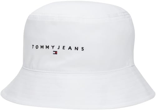 Tommy Jeans Herren Fischerhut Logo Bucket Hat Outdoor, Weiß (White), S-M
