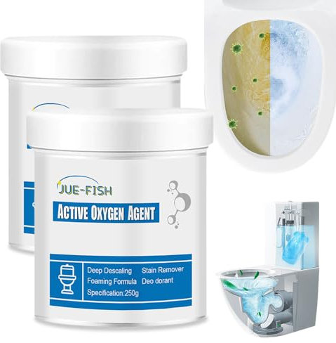 Toilet Active Oxygen Agent, 2024 Neu Toilette Aktiv Sauerstoff Mittel, WC Reiniger Schaum, Kraftvoller WC Reiniger, Kalkentferner Urinsteinlöser für Glanz und frischen Duft (2PC, 250g)