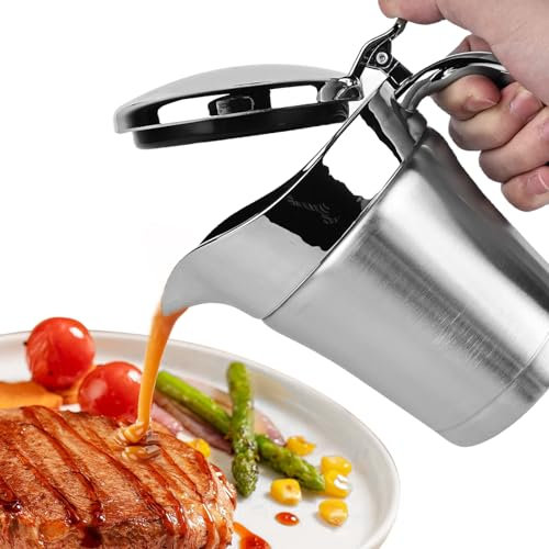Salsiera termica in acciaio inox, con coperchio ribaltabile, 750 ml, ciotola per salsa in argento, doppio isolamento, vaso per salsa termica, posacenere per crema alla vaniglia, salsa maionese, latte