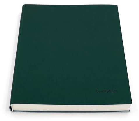 Großes, liniertes Notizbuch zum Schreiben, weicher Kunstledereinband, 100 g/m² Papier, 320 Seiten, A4, 21,3 x 29 cm, Notizbuch für Arbeit, Herren, Business (grün, liniert)