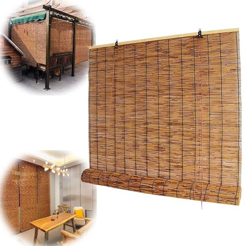 CJBWJM Bambusrollo Bambus Jalousie Rollos 40 50 60 70 80 90 100 110 120 130 140 150 160 170 180 200 210 cm Bambusvorhang Für Terrasse/Garten/Küche (Size : 120x120cm)