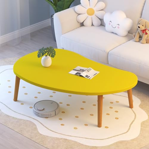 Beistelltische fürs Wohnzimmer,Kleiner Niedriger Couchtisch,Niedlicher Cartoon-Teetisch mit Unregelmäßiger Form,Stilvolle Holzmöbel für die Heimdekoration,für Wohnzimmer Schlafzimmer Balkon(Elegant ye
