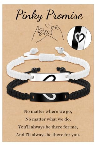 VU100 Regalo para Pareja Pulsera San Valentín Él y Ella Regalo de Distancia Cumpleaños Navidad Aniversario Marido Esposa Novio Novia Familia Amigos