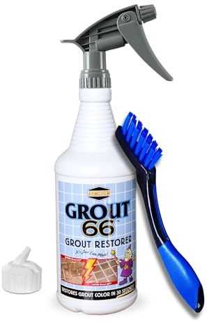 Armchem Grout66: Grout and Tile Cleaner with Low-Odor, Non-Fuming Formula Ideal for Heavy-Duty Cleaning, Quick Touch-Ups, and Tile Maintenance. This One Quart Kit ensures Effortless Cleaning.