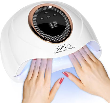 Lampe à ongles UV LED 248 W, lampe à ongles en gel, sèche-ongles UV avec 63 perles, capteur automatique et 4 réglages de minuterie, parfait pour la maison et le salon (C3)