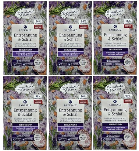 6-er Pack Dresdner Essenz Badesalz Entspannung & Schlaf 6x 60g