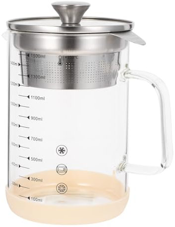 Cabilock Filtro De Vidrio Para Tetera Recipiente Para Leche De Colador De Té Capacidad